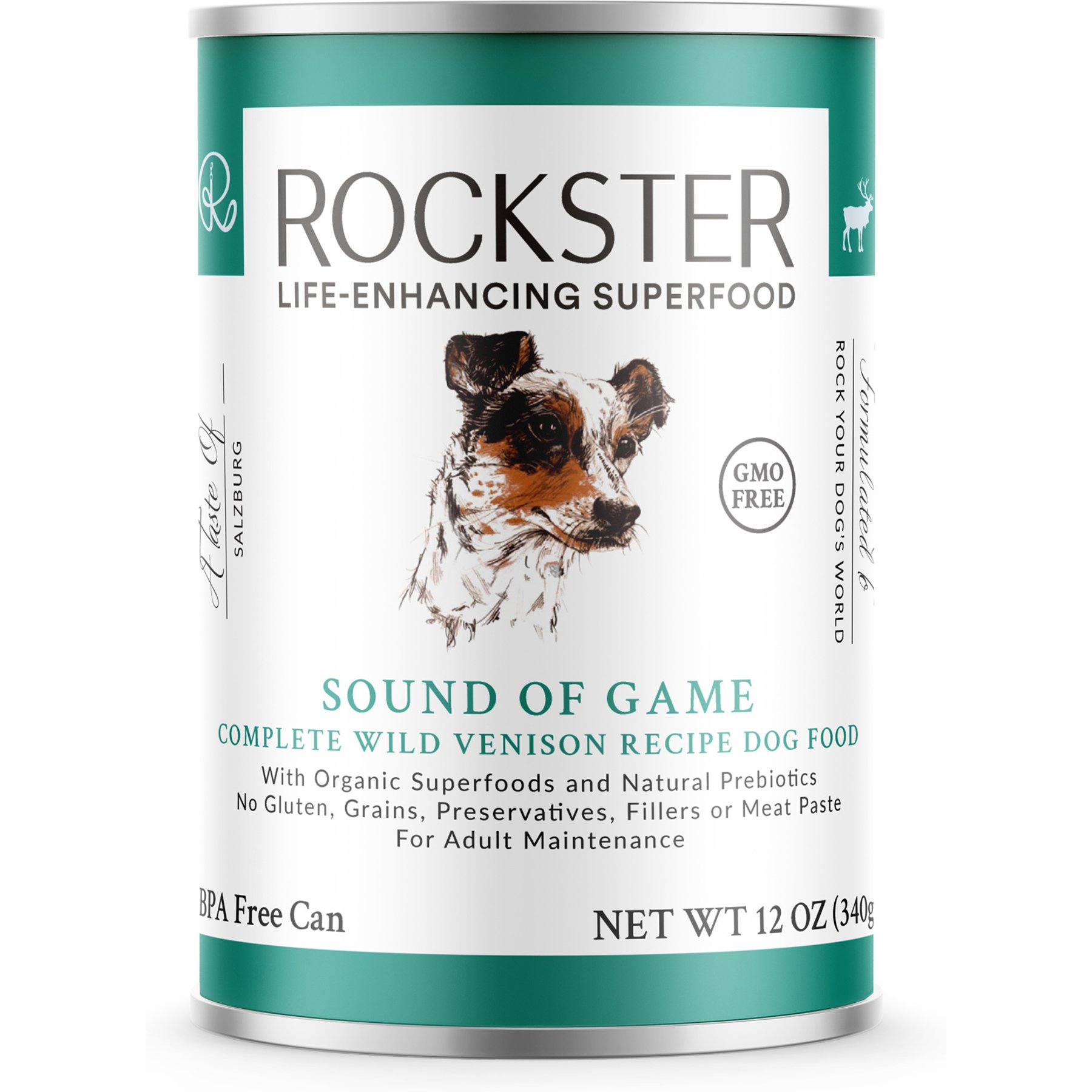 Rockster Sound of Game Complete Wild Venison Recipe Wet Dog Food, 12-oz can, case of 12