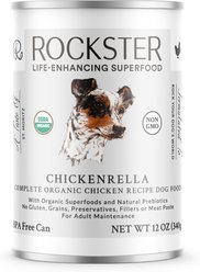 Rockster Chickenrella Complete Organic Chicken Recipe Wet Dog Food, 12-oz can, case of 12