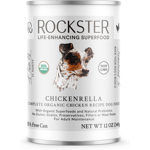 Rockster Chickenrella Complete Organic Chicken Recipe Wet Dog Food, 12-oz can, case of 12