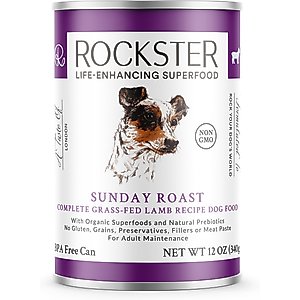 Rockster Sunday Roast Complete Lamb Recipe Wet Dog Food, 12-oz can, case of 12