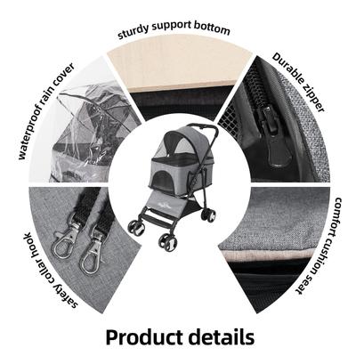 Show full view: BingoPaw Dog & Cat Stroller, Grey slide 7 of 10