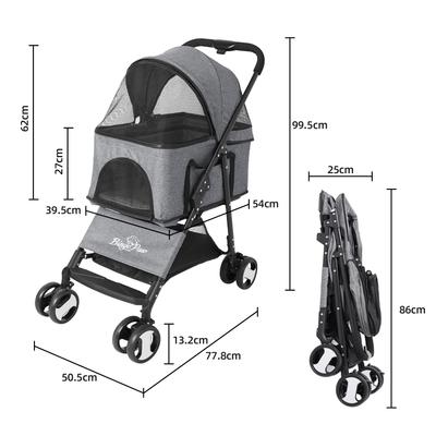 Show full view: BingoPaw Dog & Cat Stroller, Grey slide 3 of 10