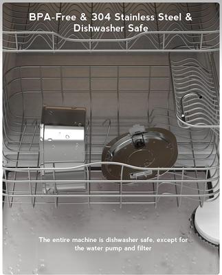 Show full view: PEKTACO Stainless Steel Cat Water Fountain with Metal Spout & 6 Replacement Filters, 3.2 liter slide 7 of 9