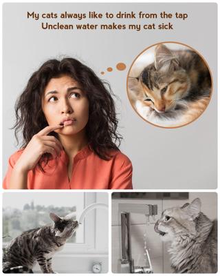 Show full view: PEKTACO Stainless Steel Cat Water Fountain, 3.2 liter slide 7 of 9