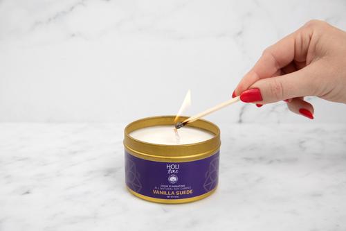 Show full view: HOLI All Natural Soy Wax Pet Odor Elimination Candle, Vanilla Suede, 12-oz slide 2 of 5