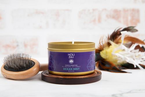 Show full view: HOLI All Natural Soy Wax Pet Odor Elimination Candle, Ocean Mist, 12-oz slide 3 of 6