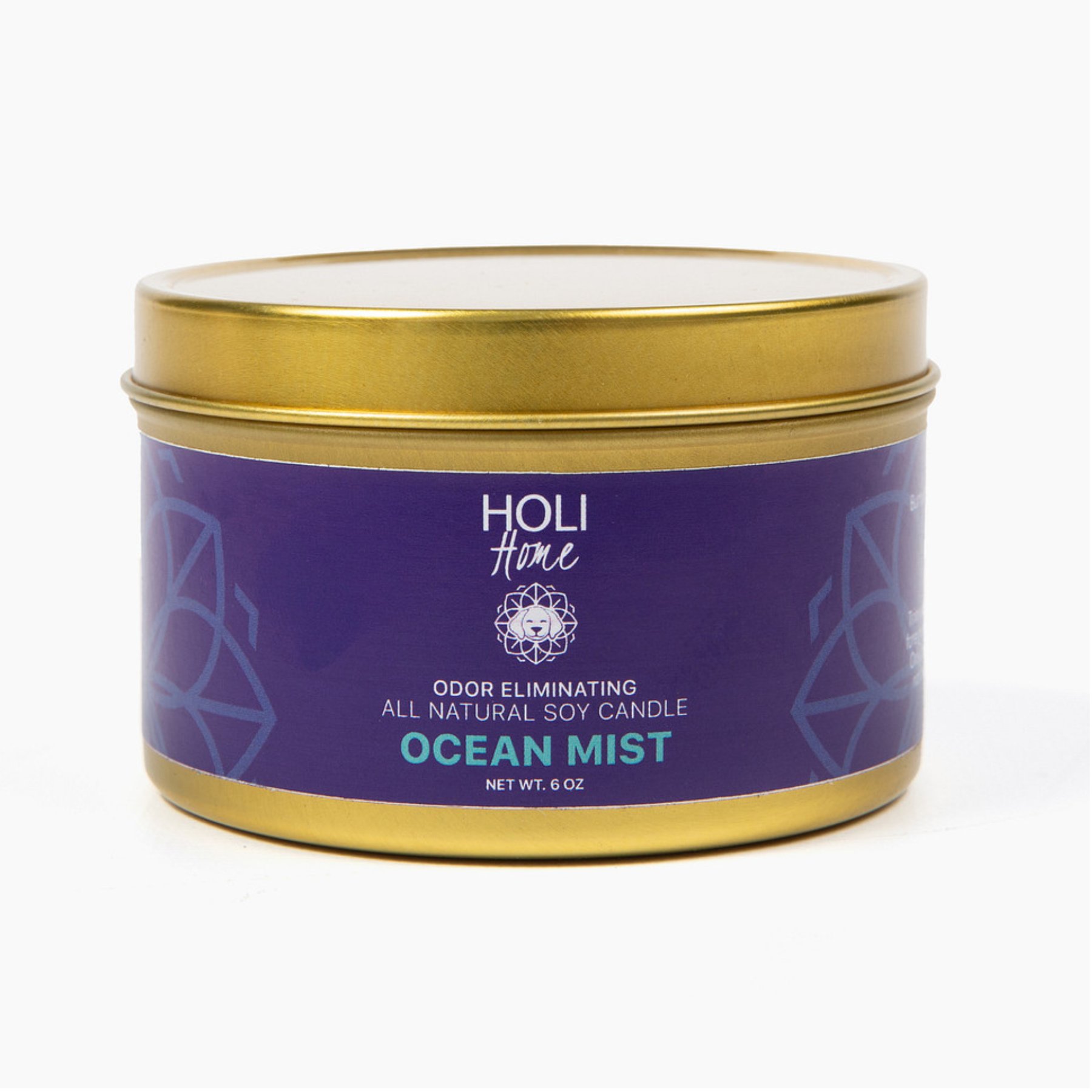 HOLI All Natural Soy Wax Pet Odor Elimination Candle, Ocean Mist, 12-oz