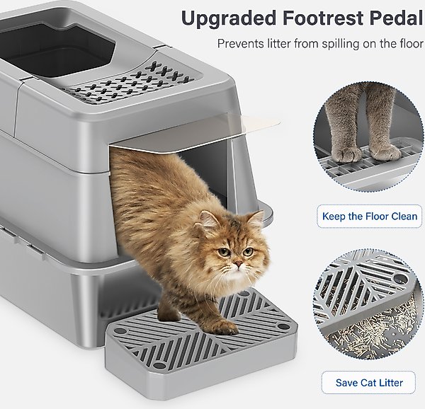 Aphyxen Stainless Steel Enclosed Cat Litter Box