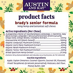 Austin and Kat Brady's All-in-1 Senior Support 14mg Broad Spectrum Hemp Chews Supplement for Dogs, 30 count slide 2 of 4