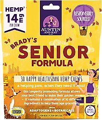 Austin and Kat Brady's All-in-1 Senior Support 14mg Broad Spectrum Hemp Chews Supplement for Dogs, 30 count