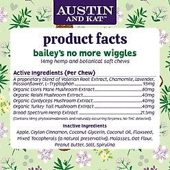 Austin and Kat Bailey's Calm & Quiet 14mg Broad Spectrum Hemp Chews Supplement for Dogs, 10 count slide 2 of 4