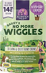 Austin and Kat Bailey's Calm & Quiet 14mg Broad Spectrum Hemp Chews Supplement for Dogs, 10 count
