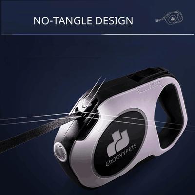 Show full view: GroovyPets LED Flashlight Color Streamer Ring Nylon Retractable Dog Leash, 16-ft long, 3/8-in wide, Blue slide 6 of 10