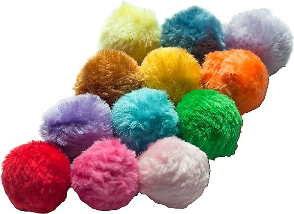 Show full view: Fashion's Talk 12 Piece Furry Rattle Ball Cat Toys slide 1 of 6