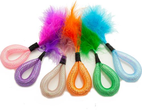 Show full view: Fashion's Talk 12 Piece Rattle Fun Mesh Tubes & Bell Feather Cat Toys slide 2 of 6