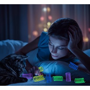 Fashion's Talk 12 Piece Glow-In-The-Dark Colorful Jelly Springs Cat Toy