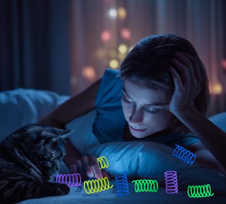 Show full view: Fashion's Talk 12 Piece Glow-In-The-Dark Colorful Jelly Springs Cat Toy slide 6 of 10