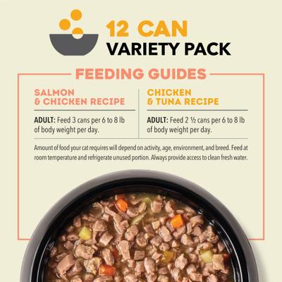 Show full view: ACANA Salmon & Chicken + Chicken & Tuna Variety Pack Chunks in Broth Wet Cat Food, 3-oz can, case of 12 slide 6 of 11
