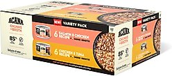 ACANA Salmon & Chicken + Chicken & Tuna Variety Pack Chunks in Broth Wet Cat Food, 3-oz can, case of 12