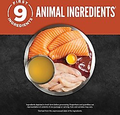 ORIJEN Salmon & Chicken Entree Chunks & Shreds Wet Cat Food, 3-oz can, case of 12 slide 2 of 7
