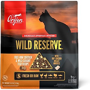 ORIJEN Wild Reserve Free-Run Chicken & Wild-Caught Fish Dry Cat Food, 3.5-lb bag