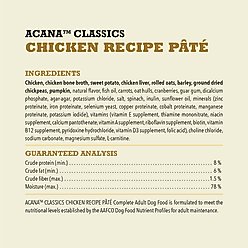 ACANA Classics Chicken Pate Wet Dog Food, 12.5-oz can, case of 12 slide 2 of 9