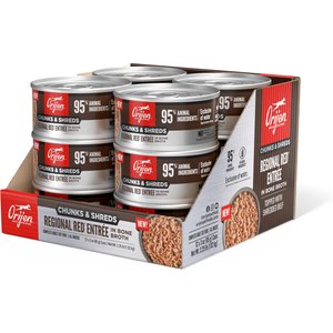 ORIJEN Regional Red Entree Chunks & Shreds Wet Cat Food, 3-oz can, case of 12