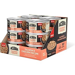ACANA Salmon & Chicken Chunks in Broth Wet Cat Food, 3-oz can, case of 12