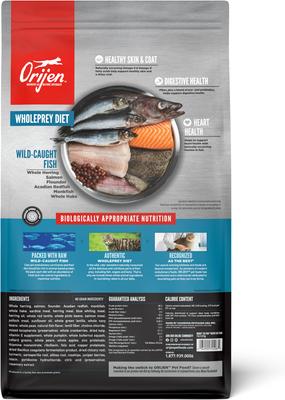 Show full view: ORIJEN Six Fish Grain-Free High-Protein Premium Dry Cat Food, 7-lb bag slide 3 of 12