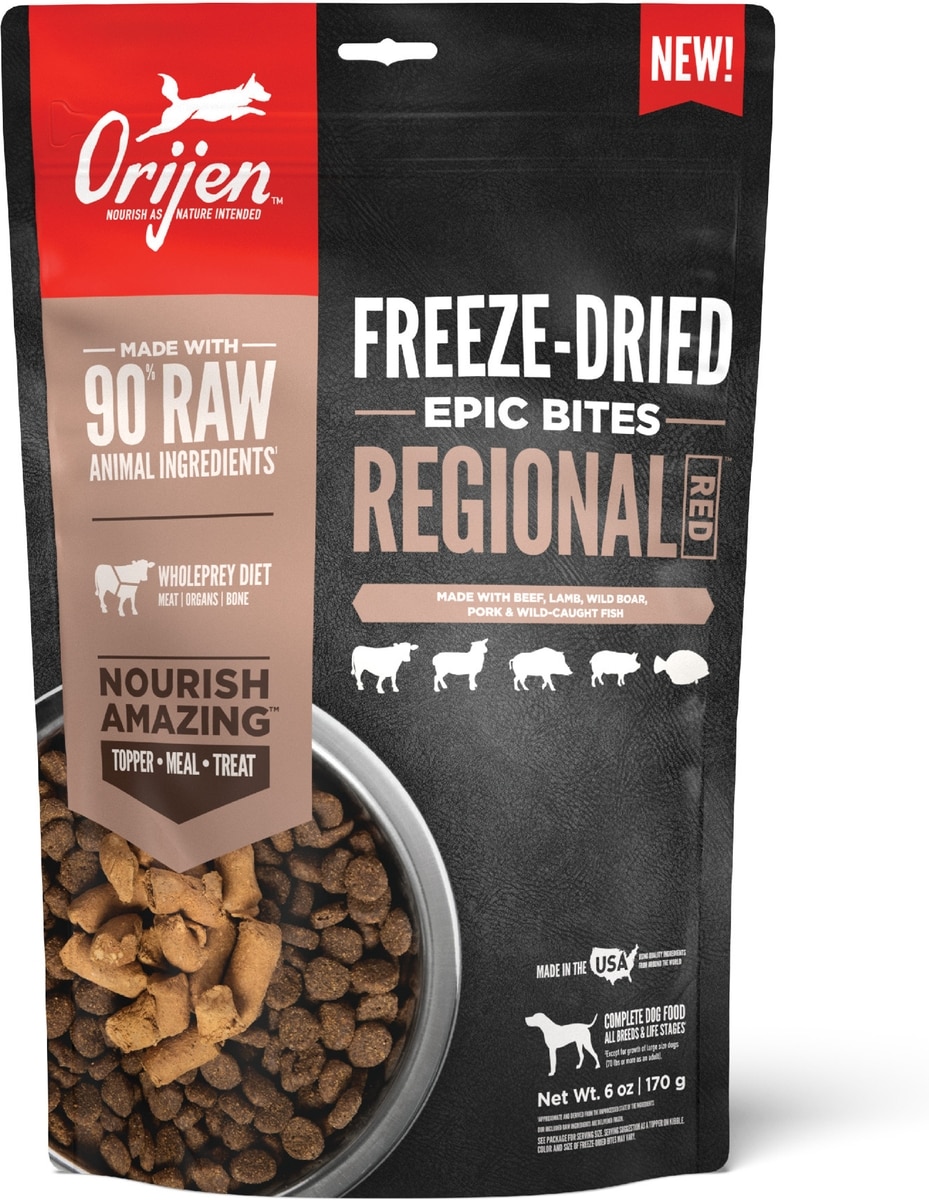 ORIJEN Regional Red Epic Bites Freeze-Dried Dry Dog Food, 6-oz bag