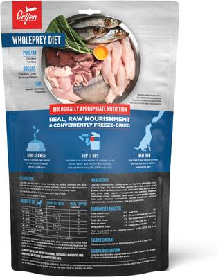 Show full view: ORIJEN Original Epic Bites Freeze-Dried Dry Food, 6-oz bag + Original Grain-Free Freeze-Dried Dog Treats, 1.5-oz bag slide 7 of 9