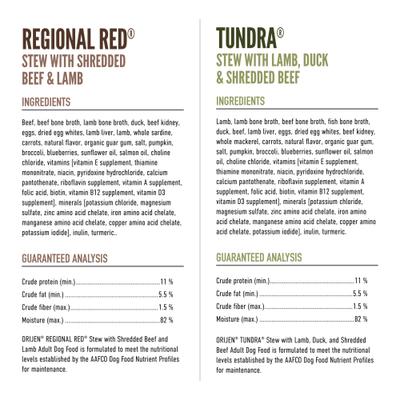 Show full view: ORIJEN Premium Variety Pack Regional Red with Tundra Wet Dog Food, 12.8-oz can, case of 6 slide 5 of 10