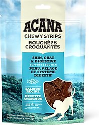 ACANA Chewy Salmon with Skin, Coat, & Digestive Support Strips Dog Treats, 4-oz bag