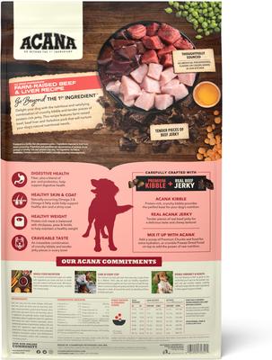 Show full view: ACANA Butcher's Favorites Grain-Free Farm-Raised Beef & Liver Dry Dog Food, 17-lb bag slide 3 of 12