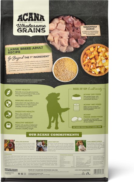ACANA Wholesome Large Breed Adult Grains Dry Dog Food