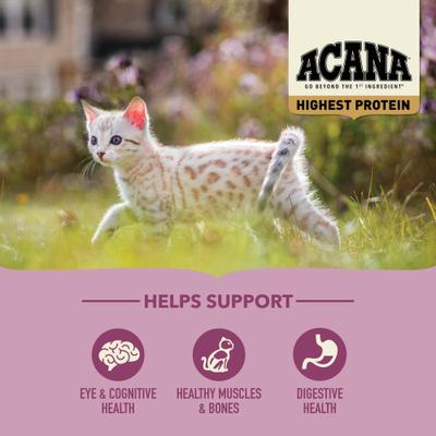 Show full view: ACANA Highest Protein Kitten Dry Cat Food, 4-lb bag slide 5 of 12