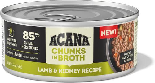 Show full view: ACANA Lamb & Kidney Chunks in Broth Wet Cat Food, 5.5-oz can, case of 6 slide 3 of 11