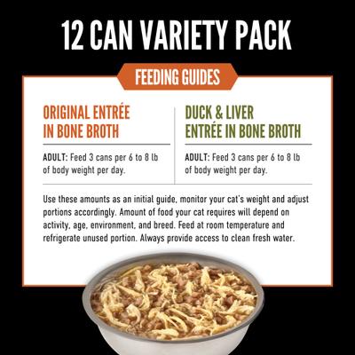 Show full view: ORIJEN Premium Original Variety Pack Duck & Chicken Pate Wet Cat Food Recipes, 3-oz can, case of 12 slide 6 of 10