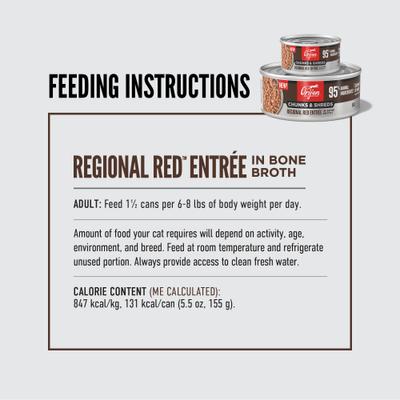 Show full view: ORIJEN Regional Red Entree Chunks & Shreds Wet Cat Food, 5.5-oz can, case of 6 slide 8 of 10