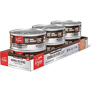 ORIJEN Regional Red Entree Chunks & Shreds Wet Cat Food, 5.5-oz can, case of 6