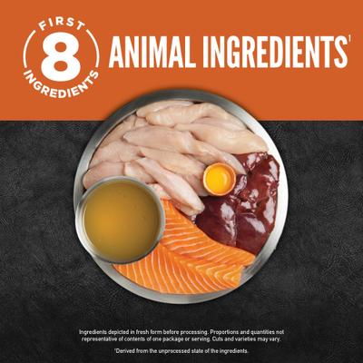 Show full view: ORIJEN Original Entree Chunks & Shreds Wet Cat Food, 3-oz can, case of 12 slide 4 of 10