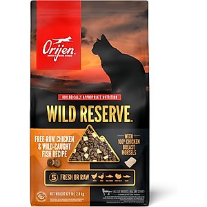 ORIJEN Wild Reserve Free-Run Chicken & Wild-Caught Fish Dry Cat Food, 6.5-lb bag