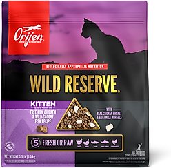 ORIJEN Wild Reserve Free-run Chicken & Wild-Caught Fish Kitten Dry Cat Food, 3.5-lb bag slide 1 of 8