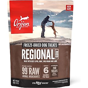 ORIJEN Regional Red Grain-Free High-Protein Freeze-Dried Dog Treats, 8-oz bag