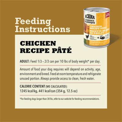 Show full view: ACANA Classics Chicken Pate Wet Dog Food, 12.5-oz can, case of 12 slide 8 of 12