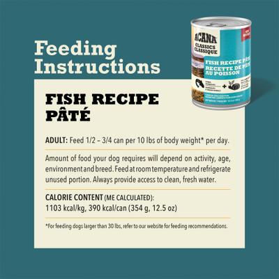Show full view: ACANA Classics Fish Pate Wet Dog Food, 12.5-oz can, case of 12 slide 8 of 12