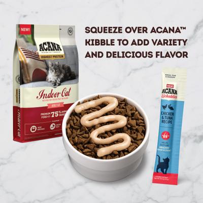 Show full view: ACANA Chicken & Tuna Lickables Cat Treats, 2.5-oz pouch, 5 count slide 7 of 11