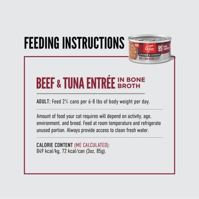 Show full view: ORIJEN Beef & Tuna Entree Chunks & Shreds Wet Cat Food, 3-oz can, case of 12 slide 8 of 10