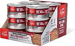 ORIJEN Beef & Tuna Entree Chunks & Shreds Wet Cat Food, 3-oz can, case of 12 slide 1 of 7