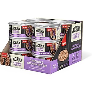 ACANA Chicken & Salmon Chunks in Broth for Kittens Wet Cat Food, 3-oz can, case of 12